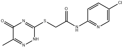 N-(5-chloro-2-pyridinyl)-2-[(6-methyl-5-oxo-4,5-dihydro-1,2,4-triazin-3-yl)sulfanyl]acetamide 化学構造式