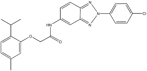 N-[2-(4-chlorophenyl)-2H-1,2,3-benzotriazol-5-yl]-2-(2-isopropyl-5-methylphenoxy)acetamide Struktur