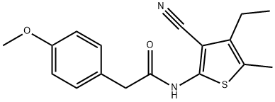 N-(3-cyano-4-ethyl-5-methyl-2-thienyl)-2-(4-methoxyphenyl)acetamide,313703-06-9,结构式