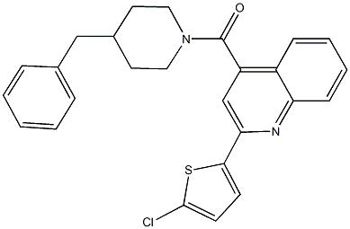4-[(4-benzyl-1-piperidinyl)carbonyl]-2-(5-chloro-2-thienyl)quinoline,313703-15-0,结构式