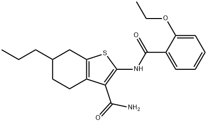 2-[(2-ethoxybenzoyl)amino]-6-propyl-4,5,6,7-tetrahydro-1-benzothiophene-3-carboxamide Struktur