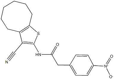 N-(3-cyano-4,5,6,7,8,9-hexahydrocycloocta[b]thien-2-yl)-2-{4-nitrophenyl}acetamide Structure