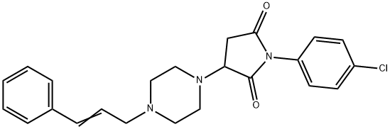 1-(4-chlorophenyl)-3-(4-cinnamyl-1-piperazinyl)-2,5-pyrrolidinedione Structure