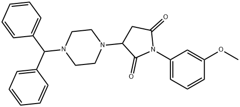 3-(4-benzhydryl-1-piperazinyl)-1-(3-methoxyphenyl)-2,5-pyrrolidinedione,313705-27-0,结构式