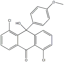 1,5-dichloro-10-hydroxy-10-(4-methoxyphenyl)-9(10H)-anthracenone Struktur