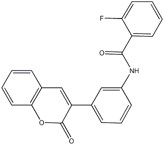 2-fluoro-N-[3-(2-oxo-2H-chromen-3-yl)phenyl]benzamide Struktur