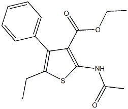 ethyl 2-(acetylamino)-5-ethyl-4-phenyl-3-thiophenecarboxylate,313952-88-4,结构式