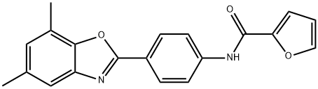 N-[4-(5,7-dimethyl-1,3-benzoxazol-2-yl)phenyl]-2-furamide 化学構造式