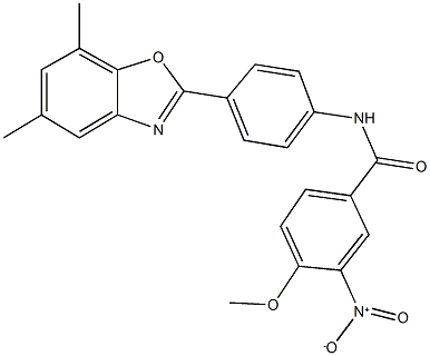 N-[4-(5,7-dimethyl-1,3-benzoxazol-2-yl)phenyl]-3-nitro-4-methoxybenzamide Structure