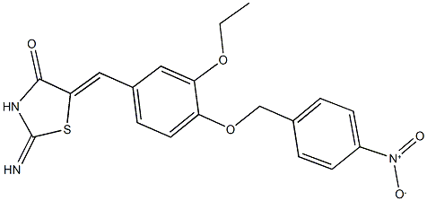 5-[3-ethoxy-4-({4-nitrobenzyl}oxy)benzylidene]-2-imino-1,3-thiazolidin-4-one Structure