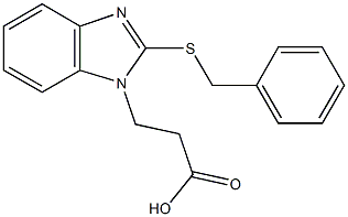 3-[2-(benzylsulfanyl)-1H-benzimidazol-1-yl]propanoic acid Structure