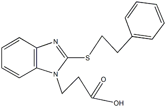 3-{2-[(2-phenylethyl)sulfanyl]-1H-benzimidazol-1-yl}propanoic acid Structure