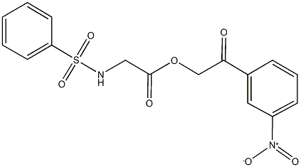 2-{3-nitrophenyl}-2-oxoethyl [(phenylsulfonyl)amino]acetate Structure