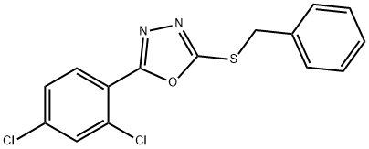 benzyl 5-(2,4-dichlorophenyl)-1,3,4-oxadiazol-2-yl sulfide 化学構造式