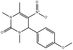 5-nitro-4-(4-methoxyphenyl)-1,3,6-trimethyl-3,4-dihydro-2(1H)-pyrimidinone Struktur