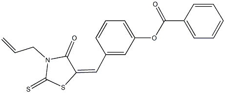 3-[(3-allyl-4-oxo-2-thioxo-1,3-thiazolidin-5-ylidene)methyl]phenyl benzoate 化学構造式