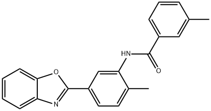 N-[5-(1,3-benzoxazol-2-yl)-2-methylphenyl]-3-methylbenzamide 化学構造式