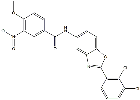 N-[2-(2,3-dichlorophenyl)-1,3-benzoxazol-5-yl]-3-nitro-4-methoxybenzamide Structure