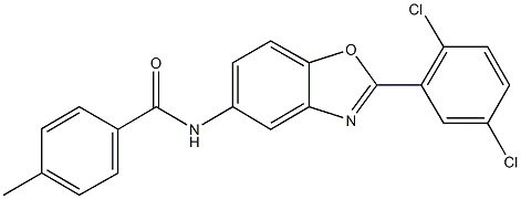 N-[2-(2,5-dichlorophenyl)-1,3-benzoxazol-5-yl]-4-methylbenzamide 结构式