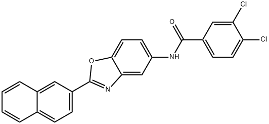3,4-dichloro-N-[2-(2-naphthyl)-1,3-benzoxazol-5-yl]benzamide 化学構造式