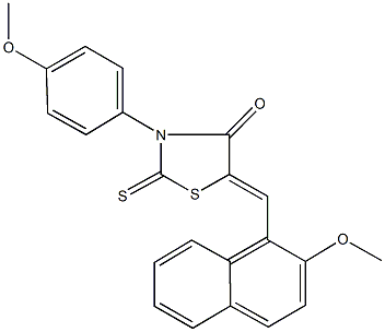 5-[(2-methoxy-1-naphthyl)methylene]-3-(4-methoxyphenyl)-2-thioxo-1,3-thiazolidin-4-one Structure