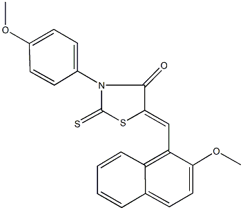 5-[(2-methoxy-1-naphthyl)methylene]-3-(4-methoxyphenyl)-2-thioxo-1,3-thiazolidin-4-one Struktur