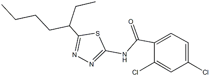 2,4-dichloro-N-[5-(1-ethylpentyl)-1,3,4-thiadiazol-2-yl]benzamide Struktur