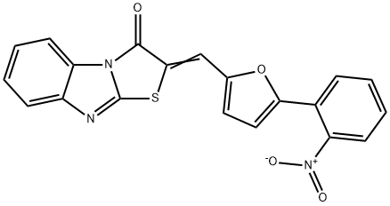 2-[(5-{2-nitrophenyl}-2-furyl)methylene][1,3]thiazolo[3,2-a]benzimidazol-3(2H)-one Structure