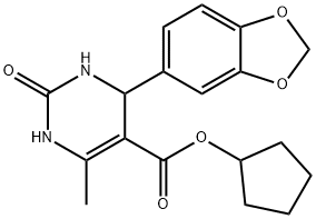 313967-15-6 cyclopentyl 4-(1,3-benzodioxol-5-yl)-6-methyl-2-oxo-1,2,3,4-tetrahydro-5-pyrimidinecarboxylate