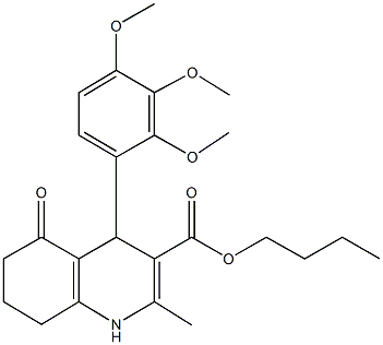 butyl 2-methyl-5-oxo-4-(2,3,4-trimethoxyphenyl)-1,4,5,6,7,8-hexahydro-3-quinolinecarboxylate Structure