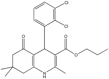 propyl 4-(2,3-dichlorophenyl)-2,7,7-trimethyl-5-oxo-1,4,5,6,7,8-hexahydroquinoline-3-carboxylate,313967-53-2,结构式