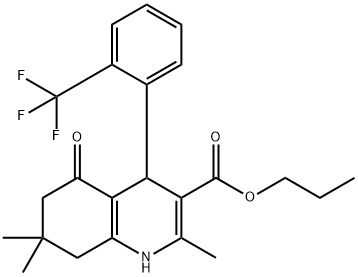 propyl 2,7,7-trimethyl-5-oxo-4-[2-(trifluoromethyl)phenyl]-1,4,5,6,7,8-hexahydroquinoline-3-carboxylate Structure