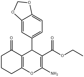 ethyl 2-amino-4-(1,3-benzodioxol-5-yl)-5-oxo-5,6,7,8-tetrahydro-4H-chromene-3-carboxylate,313967-78-1,结构式