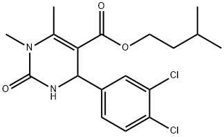 isopentyl 4-(3,4-dichlorophenyl)-1,6-dimethyl-2-oxo-1,2,3,4-tetrahydro-5-pyrimidinecarboxylate 结构式