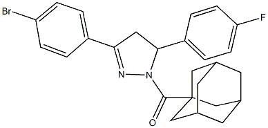 1-(1-adamantylcarbonyl)-3-(4-bromophenyl)-5-(4-fluorophenyl)-4,5-dihydro-1H-pyrazole Structure