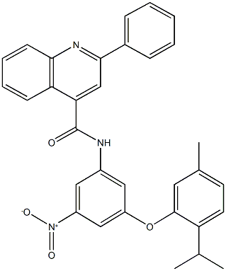 N-[3-nitro-5-(2-isopropyl-5-methylphenoxy)phenyl]-2-phenyl-4-quinolinecarboxamide 化学構造式