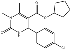 cyclopentyl 4-(4-chlorophenyl)-1,6-dimethyl-2-oxo-1,2,3,4-tetrahydro-5-pyrimidinecarboxylate,313969-38-9,结构式