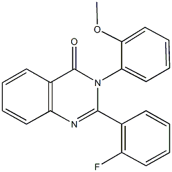 2-(2-fluorophenyl)-3-(2-methoxyphenyl)-4(3H)-quinazolinone 化学構造式