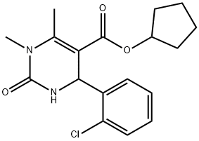 cyclopentyl 4-(2-chlorophenyl)-1,6-dimethyl-2-oxo-1,2,3,4-tetrahydro-5-pyrimidinecarboxylate Structure