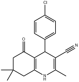 4-(4-chlorophenyl)-2,7,7-trimethyl-5-oxo-1,4,5,6,7,8-hexahydroquinoline-3-carbonitrile,313970-15-9,结构式