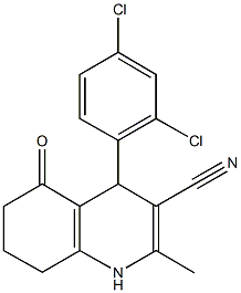4-(2,4-dichlorophenyl)-2-methyl-5-oxo-1,4,5,6,7,8-hexahydro-3-quinolinecarbonitrile Struktur