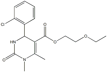 2-ethoxyethyl 4-(2-chlorophenyl)-1,6-dimethyl-2-oxo-1,2,3,4-tetrahydro-5-pyrimidinecarboxylate Structure