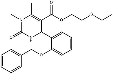 2-(ethylsulfanyl)ethyl 4-[2-(benzyloxy)phenyl]-1,6-dimethyl-2-oxo-1,2,3,4-tetrahydro-5-pyrimidinecarboxylate 化学構造式