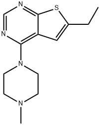 6-ethyl-4-(4-methyl-1-piperazinyl)thieno[2,3-d]pyrimidine Struktur