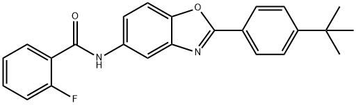 N-[2-(4-tert-butylphenyl)-1,3-benzoxazol-5-yl]-2-fluorobenzamide,313975-91-6,结构式