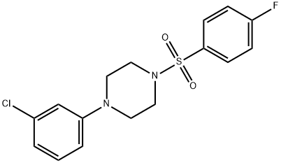 1-(3-chlorophenyl)-4-[(4-fluorophenyl)sulfonyl]piperazine 结构式