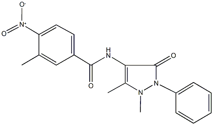 N-(1,5-dimethyl-3-oxo-2-phenyl-2,3-dihydro-1H-pyrazol-4-yl)-4-nitro-3-methylbenzamide Structure