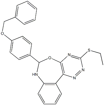 6-[4-(benzyloxy)phenyl]-3-(ethylsulfanyl)-6,7-dihydro[1,2,4]triazino[5,6-d][3,1]benzoxazepine Struktur