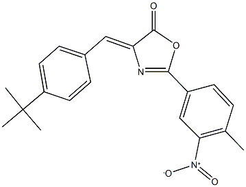 4-(4-tert-butylbenzylidene)-2-{3-nitro-4-methylphenyl}-1,3-oxazol-5(4H)-one 化学構造式