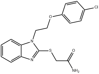2-({1-[2-(4-chlorophenoxy)ethyl]-1H-benzimidazol-2-yl}sulfanyl)acetamide 结构式